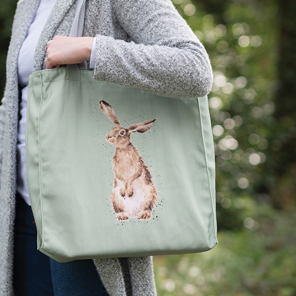 Hare And The Bee Canvas Tote Bag (Hare) image number null